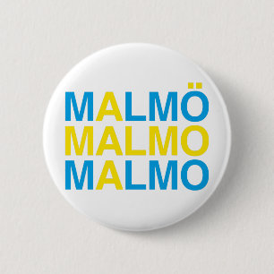 Bóton Redondo 5.08cm MALMO Bandeira Sueca