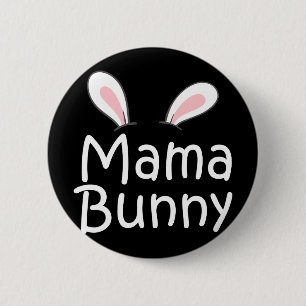 Bóton Redondo 5.08cm Mama Daddy Bunny Dia de Páscoa Papai Mamãe Grávida