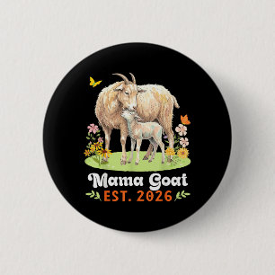 Bóton Redondo 5.08cm Mama Goat Est 2026 Jornada da Maternidade Nova Mãe