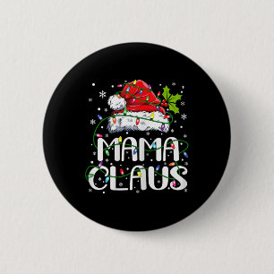 Bóton Redondo 5.08cm Mamãe Claus Natal Luz a Família Pajama Corresponde