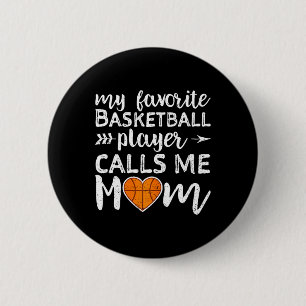 Bóton Redondo 5.08cm Mamãe de basquete Meu Jogador de Basquete Favorito