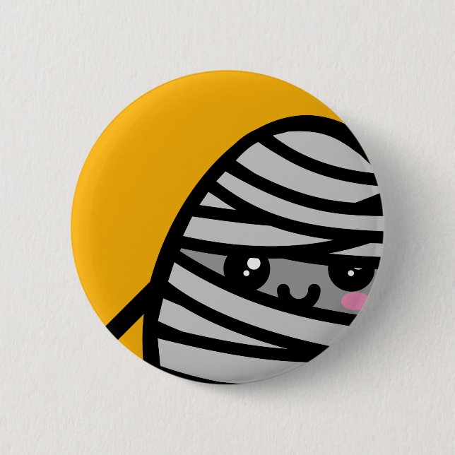 Bóton Redondo 5.08cm Mamãe de Ovo Cansado - Halloween (Frente)