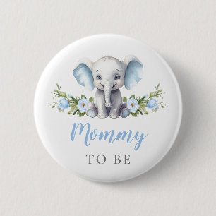 Bóton Redondo 5.08cm Mamãe De Ser Um Elefante Azul Novo Chá Mãe Menino