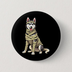 Bóton Redondo 5.08cm Mamãe Husky Fofa Amante de Cachorro Engraçado Hall
