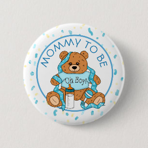 Bóton Redondo 5.08cm Mamãe para ser o botão Chá de fraldas do Urso Azul