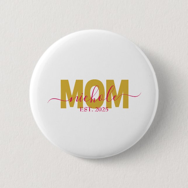 BÓTON REDONDO 5.08CM MAMÃE PERSONALIZADA EM ESPERA (Frente)