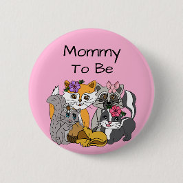 Bóton Redondo 5.08cm Mamãe será o Chá de fraldas de Animais da Floresta