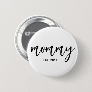 Bóton Redondo 5.08cm Mamães Personalizadas. Tipografia de Script de Pin