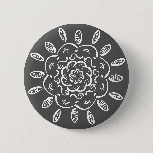 Bóton Redondo 5.08cm Manatee Mandala (Frente)