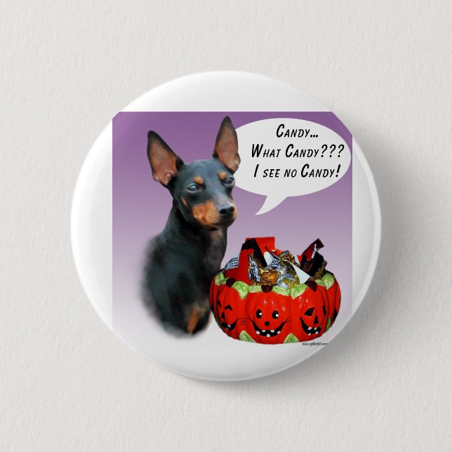 Bóton Redondo 5.08cm Manchester Terrier Halloween Candy (Frente)