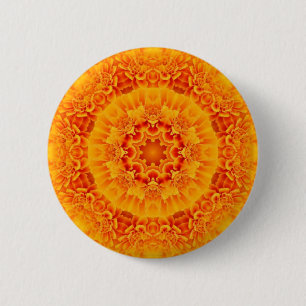 Bóton Redondo 5.08cm Mandala alaranjada do cravo-de-defunto