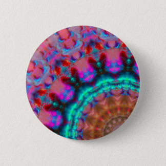 Bóton Redondo 5.08cm Mandala-coloração-rosa-vermelha-azul-caleidoscópio