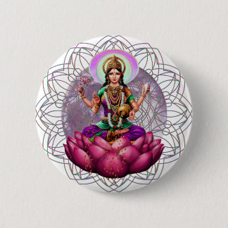 Bóton Redondo 5.08cm Mandala de Lakshmi da deusa
