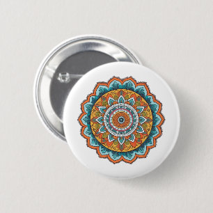 Bóton Redondo 5.08cm mandala de várias cores