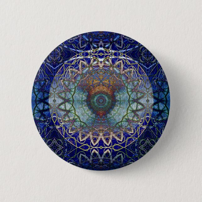 Bóton Redondo 5.08cm Mandala do botão da Web de Noedic (Frente)