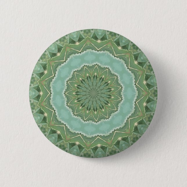 Bóton Redondo 5.08cm Mandala do Succulent (Frente)