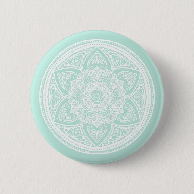 Bóton Redondo 5.08cm Mandala do vidro do mar (Frente)