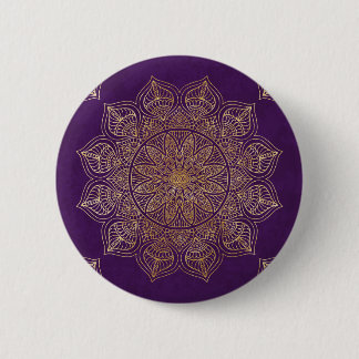 Bóton Redondo 5.08cm Mandala Dourado