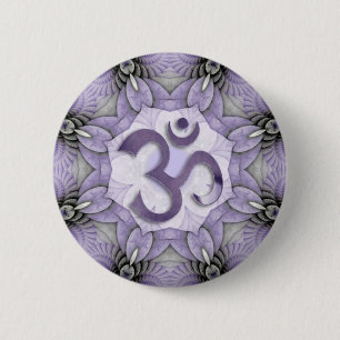 Bóton Redondo 5.08cm MANDALA OM - violet