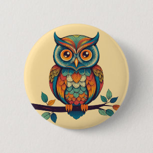 Bóton Redondo 5.08cm Mandala Owl King
