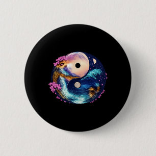 Bóton Redondo 5.08cm Mandala Yin Yang Zen Harmonia Lança Yoga Meditação