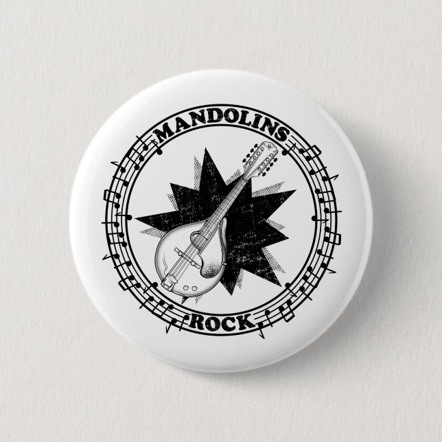 Bóton Redondo 5.08cm Mandolins Rock Bluegass (Frente)