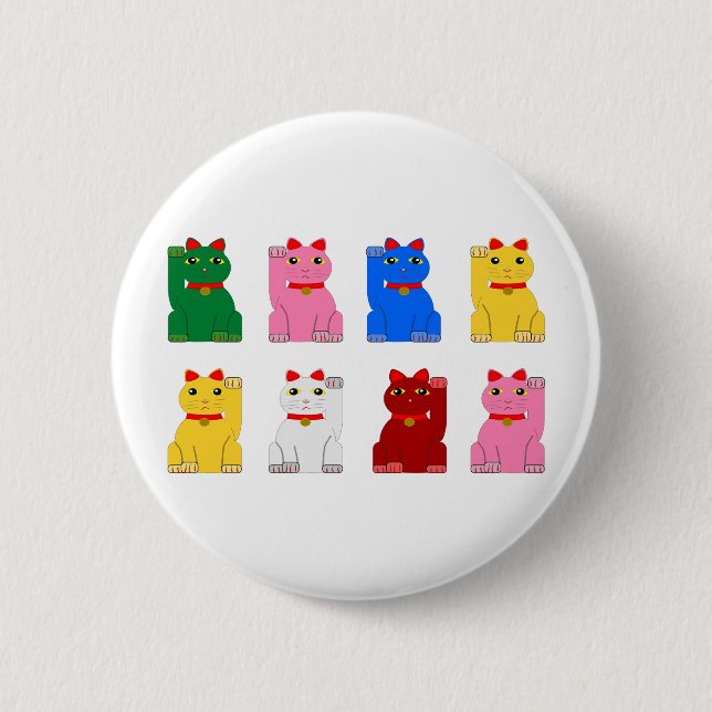Bóton Redondo 5.08cm maneki neko (Frente)
