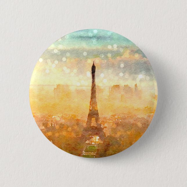 Bóton Redondo 5.08cm Manhã adiantada de Paris (Frente)