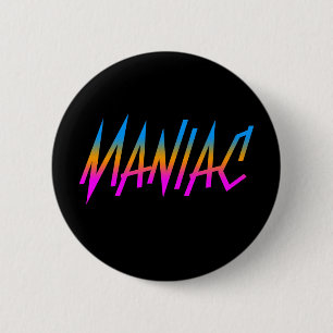 Bóton Redondo 5.08cm MANIAC RETRO dos anos 80 do TIGRE de COREY