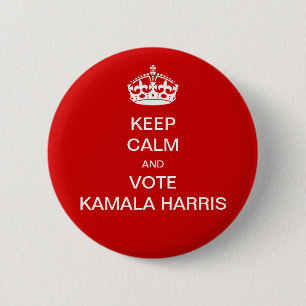Bóton Redondo 5.08cm Mantenha a calma e vote Kamala Harris