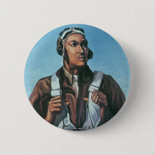 Bóton Redondo 5.08cm Mantenha-Nos Voando ~ Avião Tuskeege