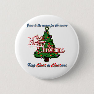 Bóton Redondo 5.08cm Mantenha o cristo no Natal