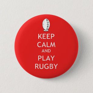 Bóton Redondo 5.08cm Mantenha o rugby da calma & do jogo