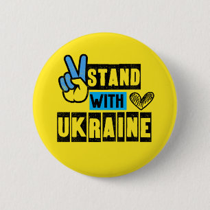 Bóton Redondo 5.08cm Mantenha-se firme com a Ucrânia e a bandeira ucran