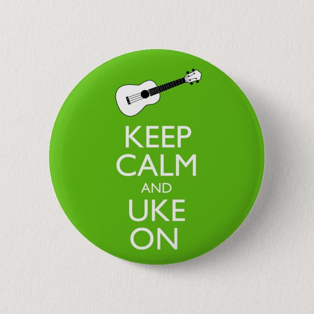 Bóton Redondo 5.08cm Mantenha Uke calmo em (o trevo) (Frente)