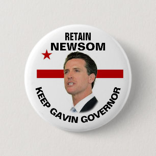 Bóton Redondo 5.08cm Manter o Gavin Newsom em 2021