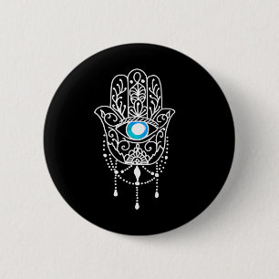 Bóton Redondo 5.08cm Mão de Hamsa Olho do Mal Namaste Yoga Meditação Me