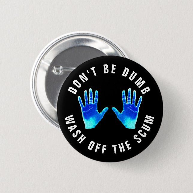 Bóton Redondo 5.08cm Mão Engraçada Lavando Pára Coronavírus (Frente & Verso)