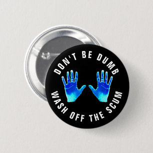 Bóton Redondo 5.08cm Mão Engraçada Lavando Pára Coronavírus