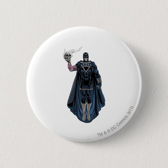 Bóton Redondo 5.08cm Mão preta com crânio 1 (Frente)