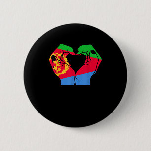 Bóton Redondo 5.08cm Mãos Coradas com Bandeira Eritreia