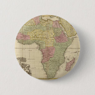 Bóton Redondo 5.08cm Mapa 1725 de África do vintage