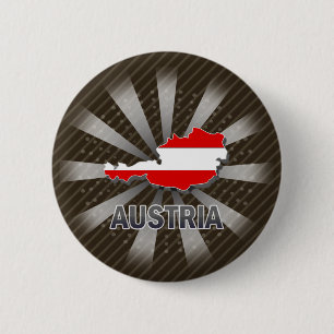 Bóton Redondo 5.08cm Mapa 2,0 da bandeira de Áustria