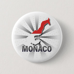 Bóton Redondo 5.08cm Mapa 2,0 da bandeira de Monaco