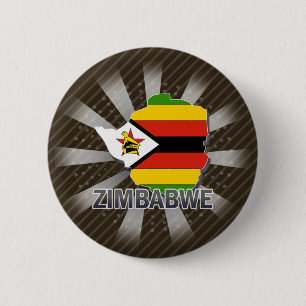 Bóton Redondo 5.08cm Mapa 2,0 da bandeira de Zimbabwe