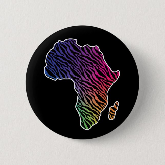 Bóton Redondo 5.08cm Mapa Africano do Orgulho Zebra Padrão (Frente)