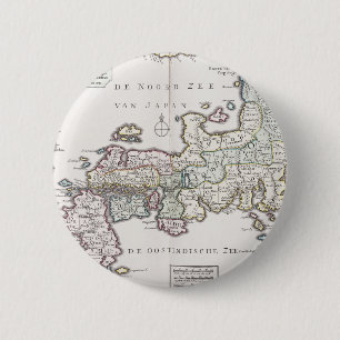 Bóton Redondo 5.08cm Mapa antigo de Japão   1769