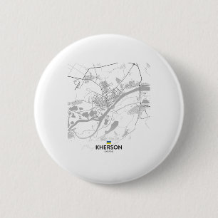 Bóton Redondo 5.08cm Mapa da Bandeira da Ucrânia Kherson