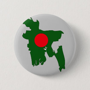 Bóton Redondo 5.08cm Mapa da bandeira de Bangladesh