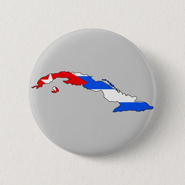 Bóton Redondo 5.08cm Mapa da bandeira de Cuba (Frente)